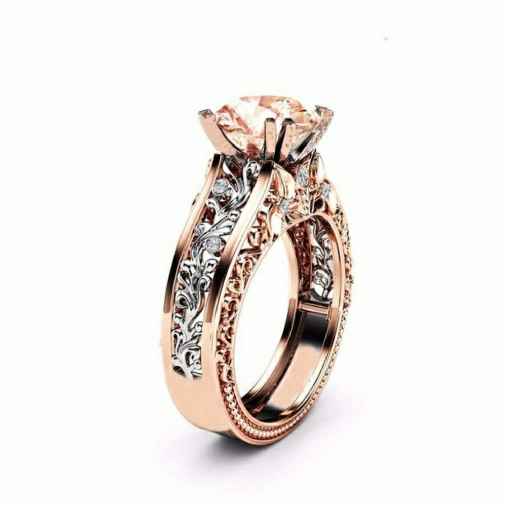 Champagne Topaz Two-Toned Ring